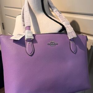 Coach Purple Shoulder Bag with Silver Accents